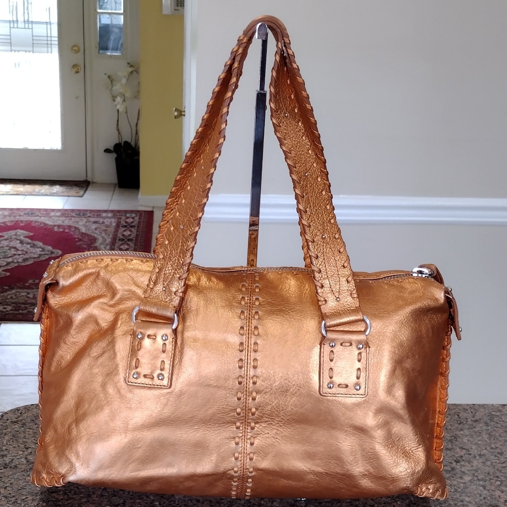 Michael Kors purse in tangerine metallic RARE - Picture 3 of 16
